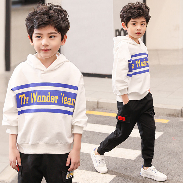 Παιδικό μοντέρνο φούτερ με επιγραφές δύο χρωμάτων