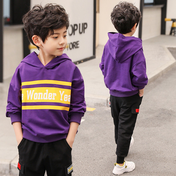 Παιδικό μοντέρνο φούτερ με επιγραφές δύο χρωμάτων