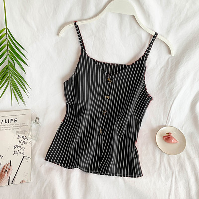 Női csíkos felső, gombokkal, négy színben