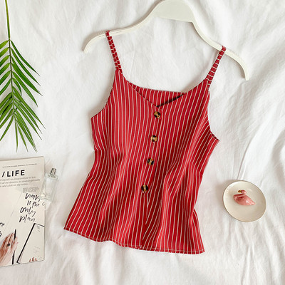 Női csíkos felső, gombokkal, négy színben