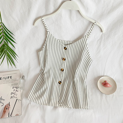 Női csíkos felső, gombokkal, négy színben