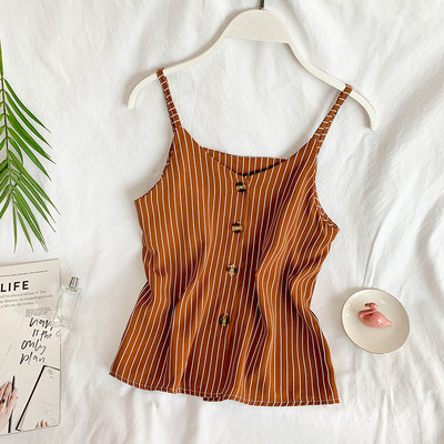 Női csíkos felső, gombokkal, négy színben