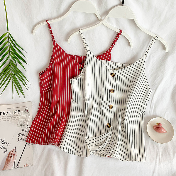 Női csíkos felső, gombokkal, négy színben