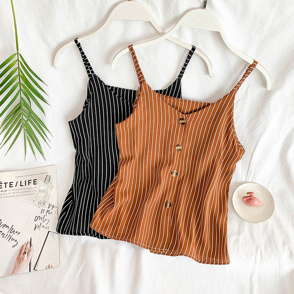 Női csíkos felső, gombokkal, négy színben