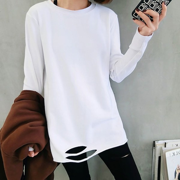 Γυναικεία καθημερινή μπλούζα με μακριά μανίκια και εκτύπωση