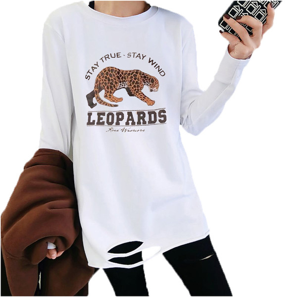 Γυναικεία καθημερινή μπλούζα με μακριά μανίκια και εκτύπωση