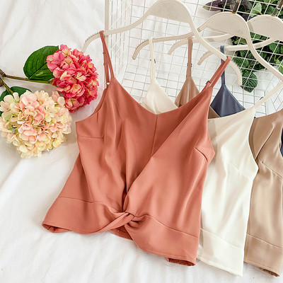 Γυναικείο αμάνικο με V-λαιμό σε έξι χρώματα