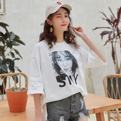 Γυναικείο μπλουζάκι με εκτύπωση σε λευκό χρώμα