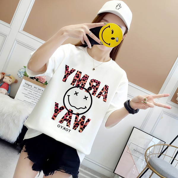 Hétköznapi női póló, rövid ujjú és nyomott két színben