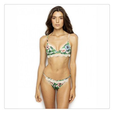 ÚJ fürdőruha virágmintával és csipkével két modellben - egészben és két részben