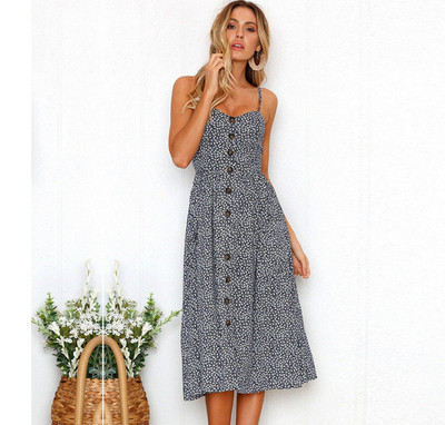 Καθημερινό γυναικείο φόρεμα μοτίβα με φυτικά μοτίβα σε διάφορα χρώματα