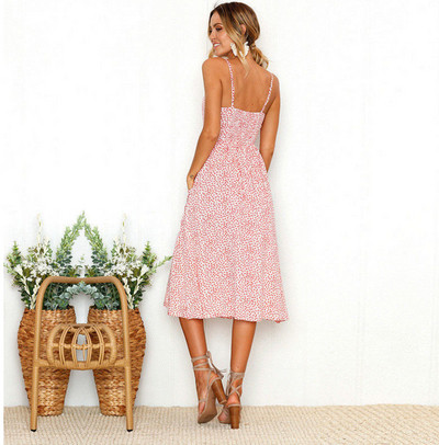 Καθημερινό γυναικείο φόρεμα μοτίβα με φυτικά μοτίβα σε διάφορα χρώματα