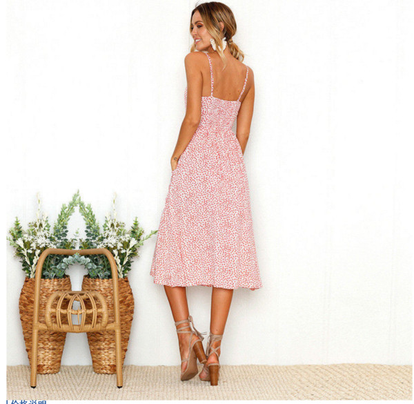 Καθημερινό γυναικείο φόρεμα μοτίβα με φυτικά μοτίβα σε διάφορα χρώματα