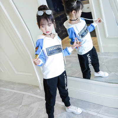 Παιδική αθλητική φόρμα για κορίτσια σε δύο χρώματα με επιγραφές