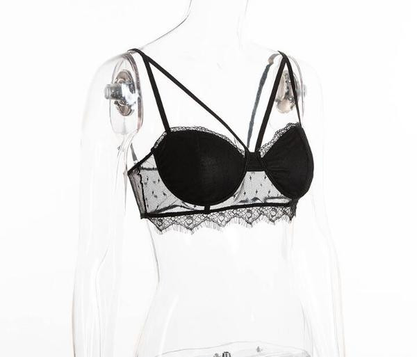 Stílusos női melltartó fekete csipkével