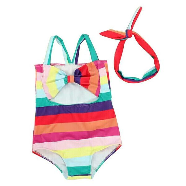 Παιδικό μαγιό για κορίτσια με κορδέλα σε δύο χρώματα