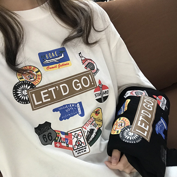 Γυναικεία καθημερινή μπλούζα με εκτύπωση σε τρία χρώματα