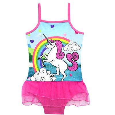 Modern gyerek teljes fürdőruha tüll és mintával, két színben