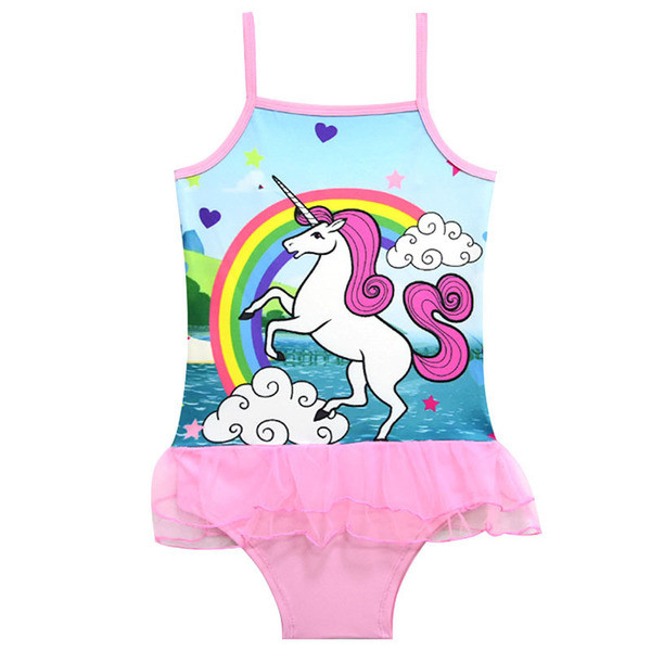 Modern gyerek teljes fürdőruha tüll és mintával, két színben