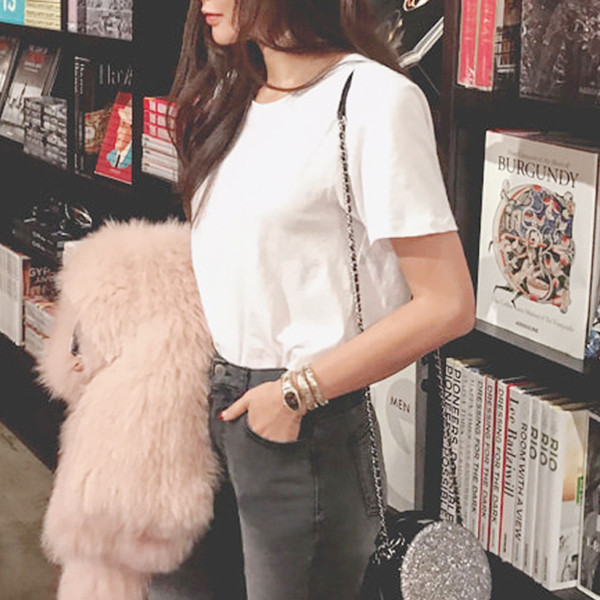 Női alkalmi blúz sima modell fehér és fekete színben