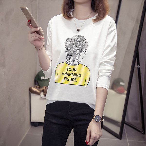 Κομψή γυναικεία μπλούζα με μακριά μανίκια και εκτύπωση