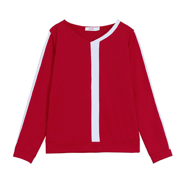 Γυναικεία καθημερινή μπλούζα με  μακρύ μανίκι  σε τρία χρώματα και V-ντεκολτέ