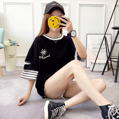 Μοντέρνα γυναικεία μπλούζα με εκτύπωση και Ο-λαιμόκοψη σε διάφορα χρώματα