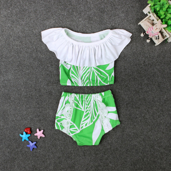 Kétrészes gyerek fürdőruha virágos motívumokkal