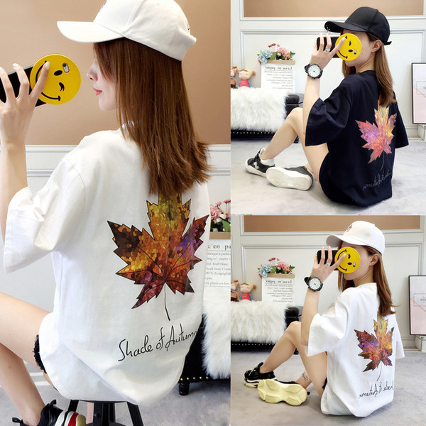 Γυναικείο T-shirt καθημερινό με κοντά μανίκια σε δύο χρώματα