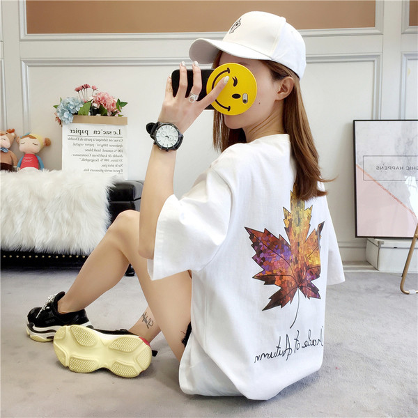 Γυναικείο T-shirt καθημερινό με κοντά μανίκια σε δύο χρώματα