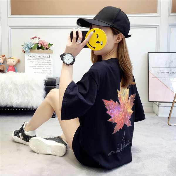 Γυναικείο T-shirt καθημερινό με κοντά μανίκια σε δύο χρώματα