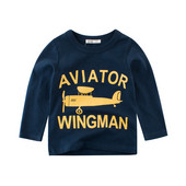 Μοντέρνα παιδική μπλούζα για αγόρια με εφαρμογή και επιγραφή