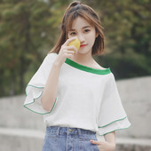 Stílusos női blúz lótusz ujjú fehér színben