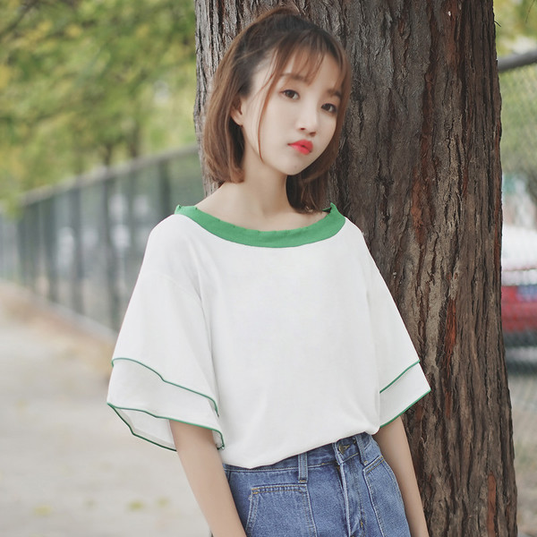 Stílusos női blúz lótusz ujjú fehér színben