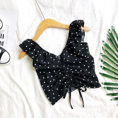 Női felső nyakkendővel és V-nyakú négy színben