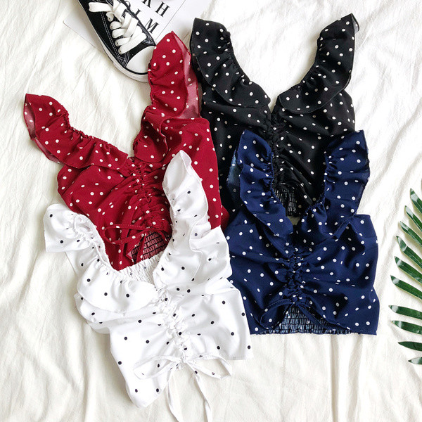 Női felső nyakkendővel és V-nyakú négy színben