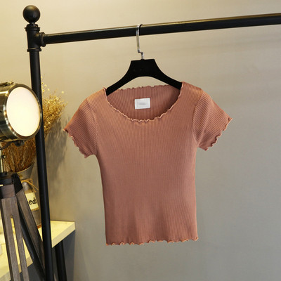 Μοντέρνα γυναικεία μπλούζα με μανίκι και V-neckline