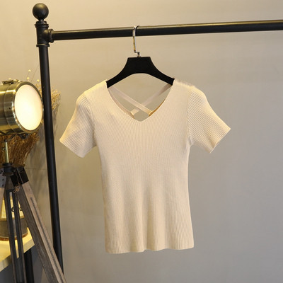 Alkalmi női blúz rövid ujjal és V-nyakú több színben