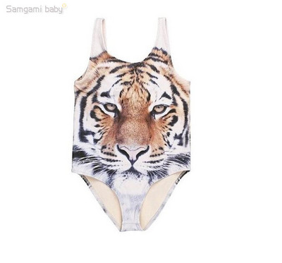 Μοντέρνο παιδικό μαγιό για κορίτσια με μεγάλους ιμάντες και εκτύπωση