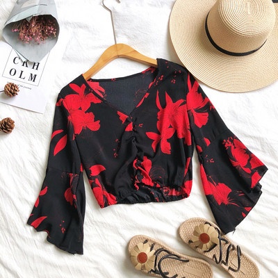 Modern női blúz V-nyakkal, négy színben