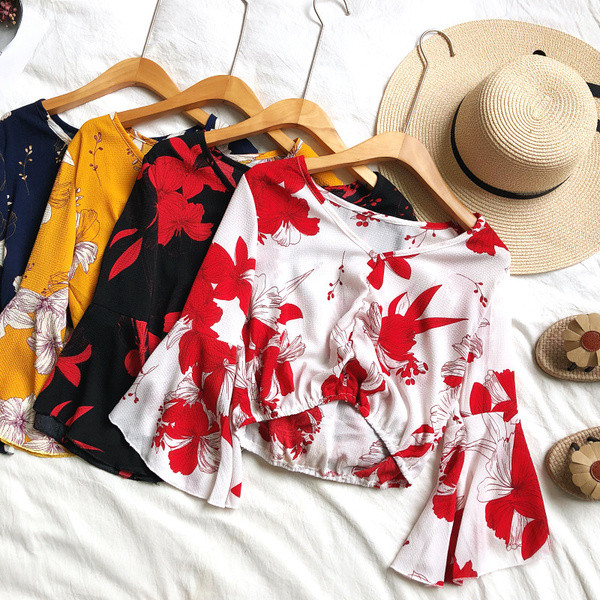 Modern női blúz V-nyakkal, négy színben