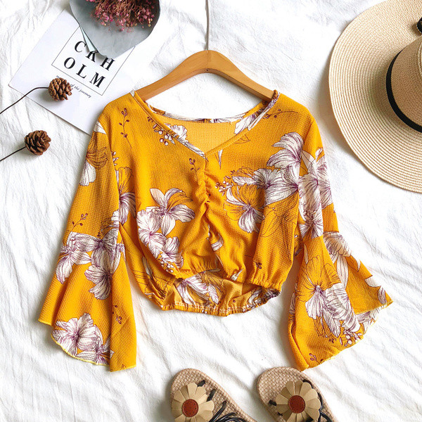 Modern női blúz V-nyakkal, négy színben