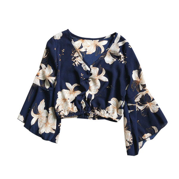 Modern női blúz V-nyakkal, négy színben