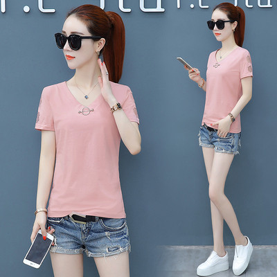 Női alkalmi póló három színben, fém elemmel