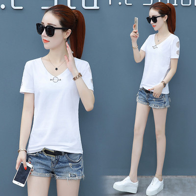 Női alkalmi póló három színben, fém elemmel