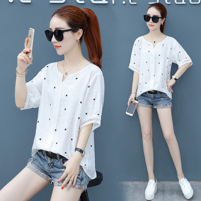 Alkalmi női aszimmetrikus pöttyös ing