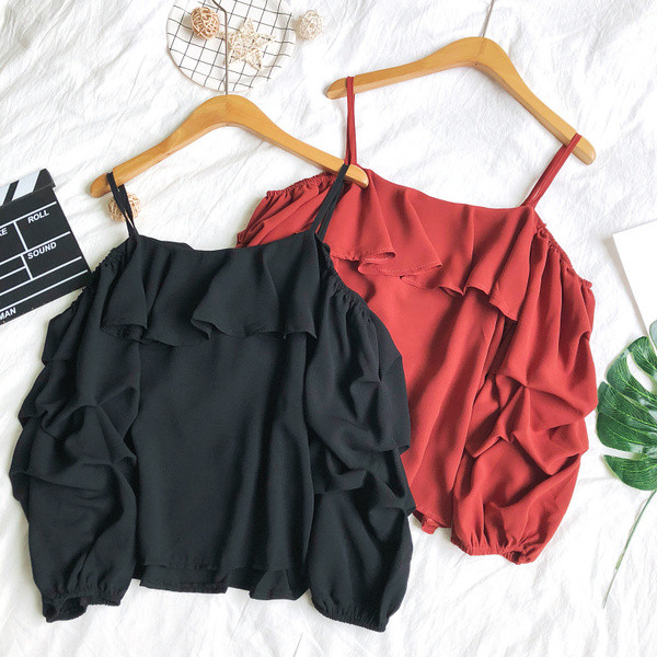 Bluză de damă stilată cu mâneci lungi în mai multe culori