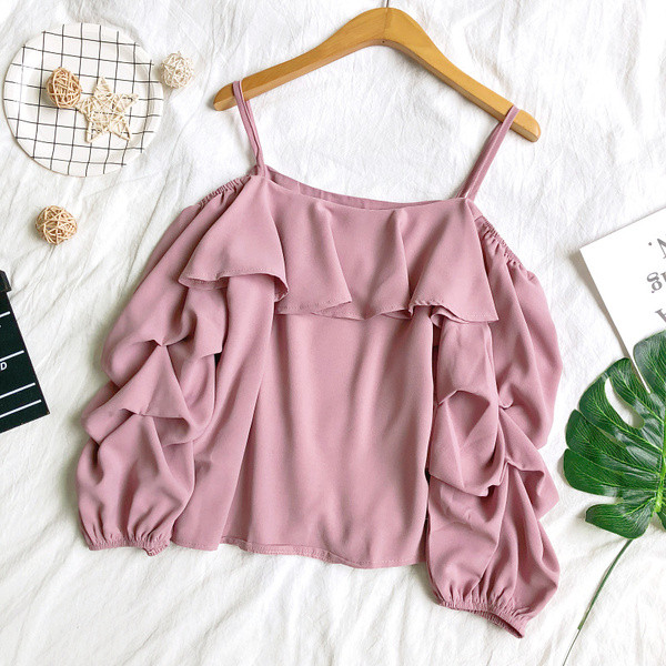 Bluză de damă stilată cu mâneci lungi în mai multe culori