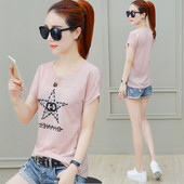 Modern női póló három színben, flitterekkel