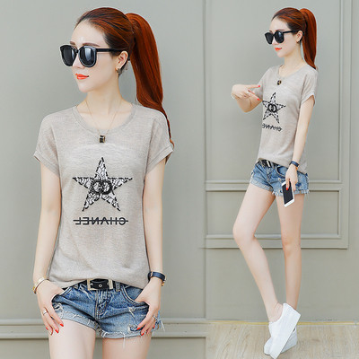 Modern női póló három színben, flitterekkel